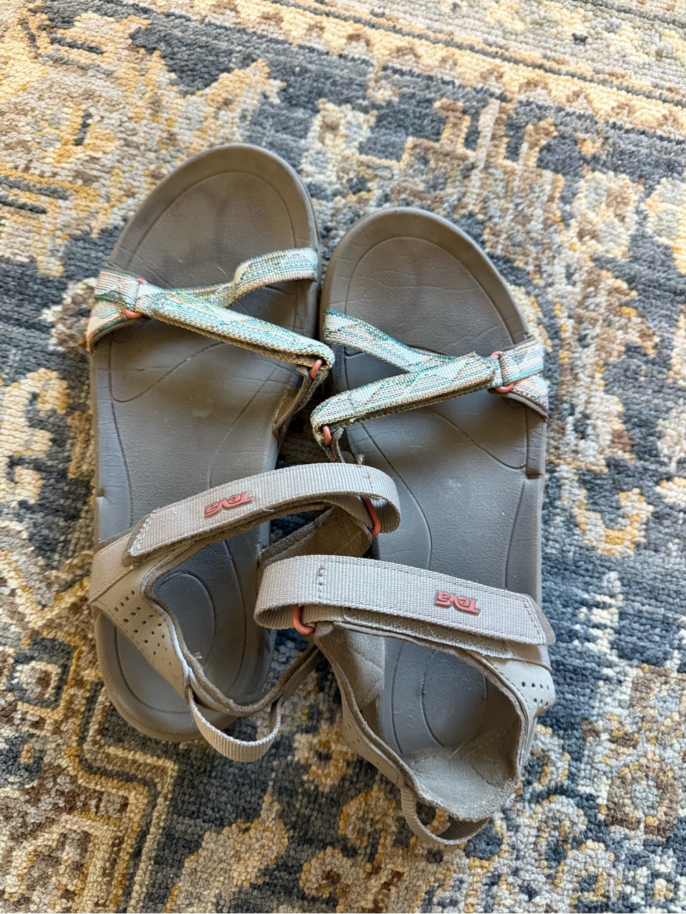 Teva Women's Taupe Sport Sandals with Pastel Straps
